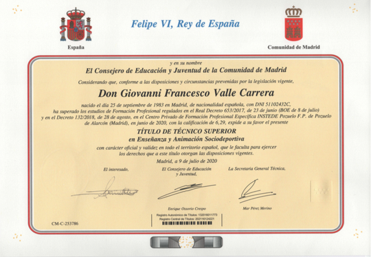Certificate #1