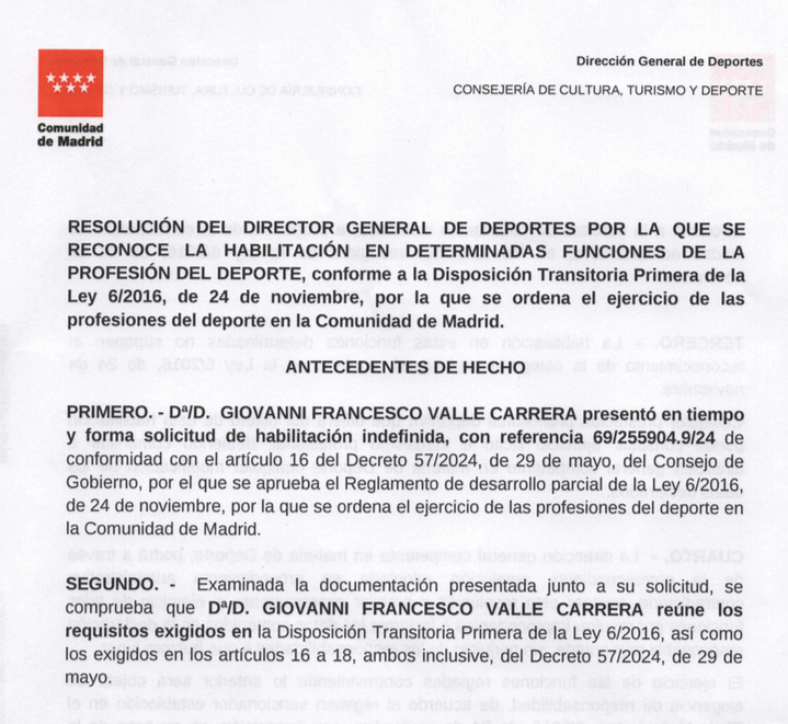 Habilitacion Madrid